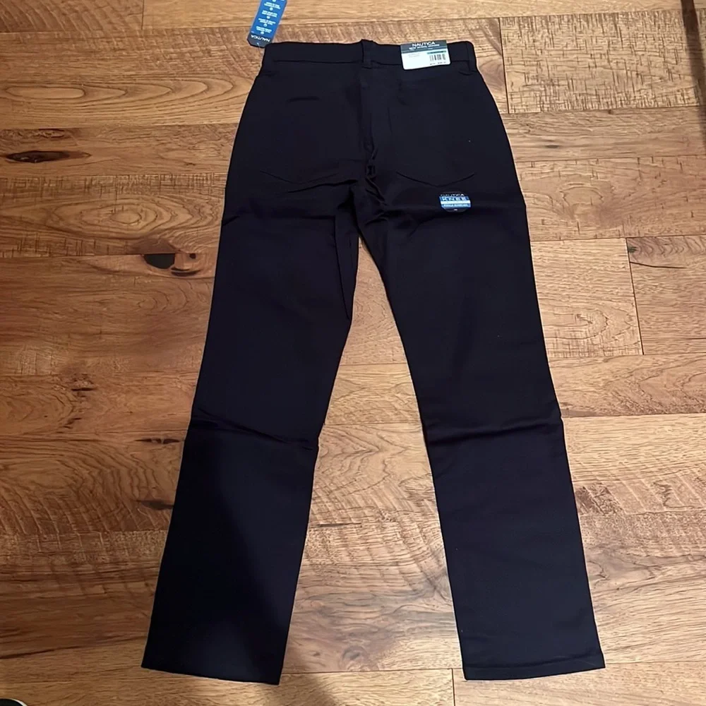 NWT Nautica Boy’s Navy School Uniform Pants Size 16 Regular Adjustable Waist